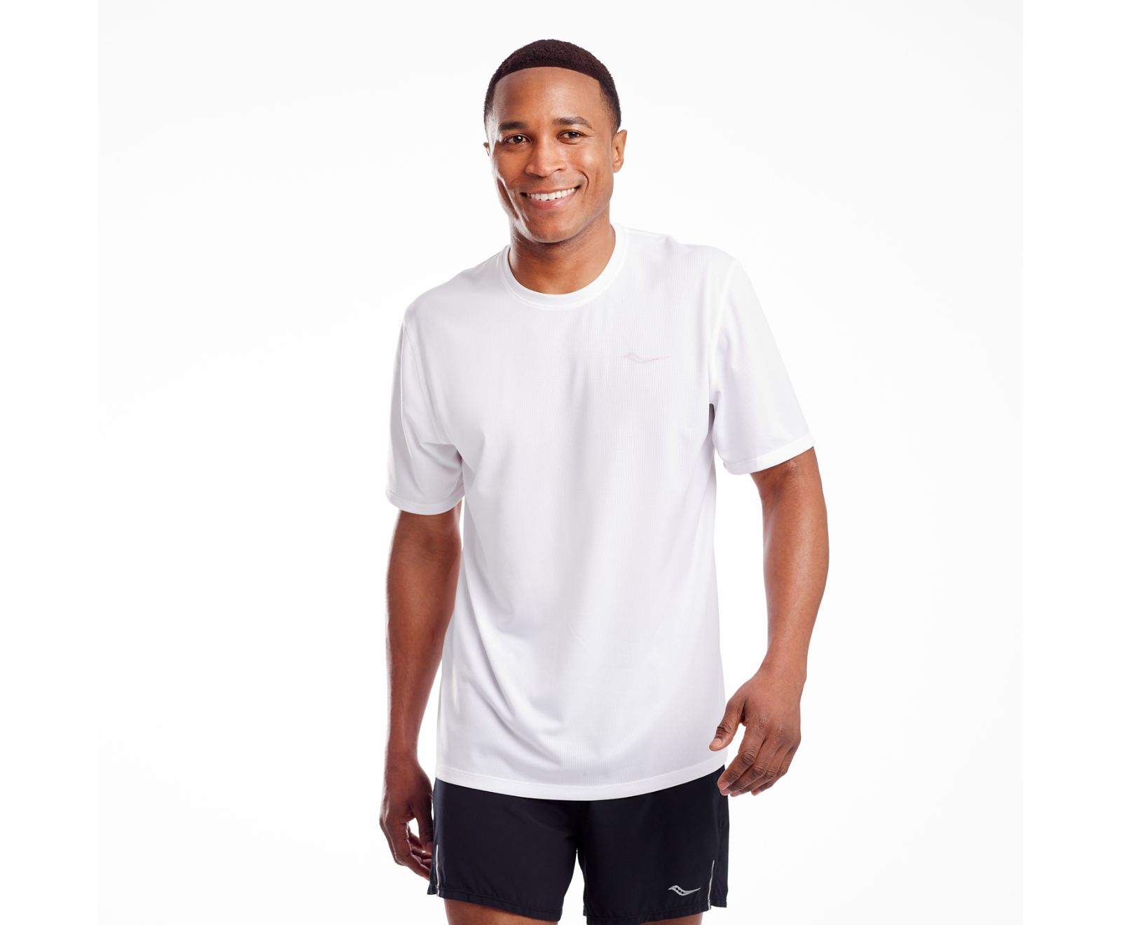 Saucony Stopwatch Short Sleeve Men\'s Shirts White | AU 641JPQJ